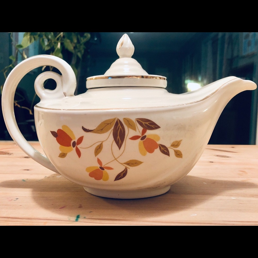 1940’s HALL SUPERIOR “AUTUMN LEAF” TEAPOT + INFUSER
